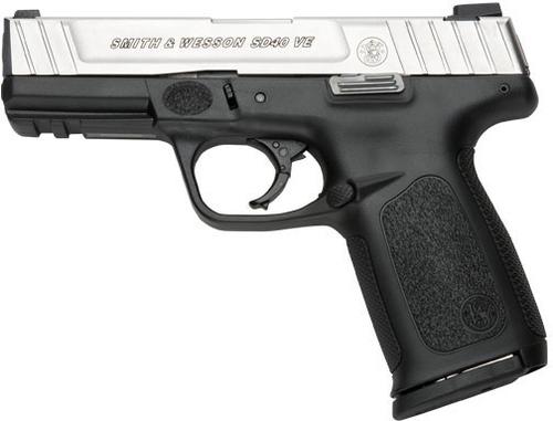 Smith & Wesson SD40 VE Low Capacity Pistol 123400, 40 S&W, 4 in, Textured Polymer Grip, Stainless Finish, 10 Rd