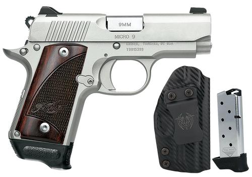 Kimber Micro 9 RTC-K Bundle Pistol 3300255, 9mm Luger, 3.15in, Rosewood, Stainless Finish, 7 Rds