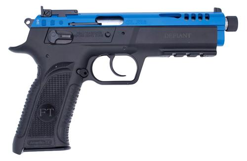 Tanfoglio Force Tactical 22 Pistol TFFORCE22TB, 22 LR, 4.4" Threaded, Blue Slide, Optic Ready, Black Textured Grips, Black Finish, 10rd