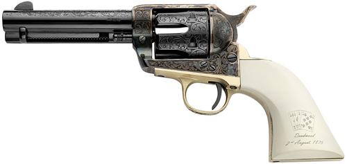 Pietta Great Western II Deadman's Hand Revolver GW357DMH434NMAE, 357 Mag, 4.75in, White Polymer w/Aces & Eights Grips, Steel Frame Finish, 6 Rds