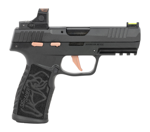 Sig Sauer P322 Rose w/Optic Pistol, 22LR, 4in, Rose Engraved Grips, Black Finish, 10 Rds