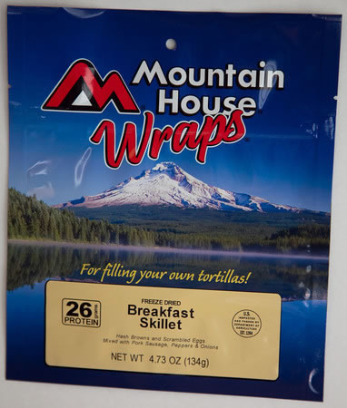 Mountain House Breakfast Skillet Pouch Wrap 53482, 4.73 oz, 2 Servings, Freeze Dried