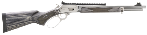 Marlin Big Loop Lever Action Rifle, 44 Remington Mag, 16.5", Laminate Black/Gray Stock, Stainless Steel Finish, 7 Rds