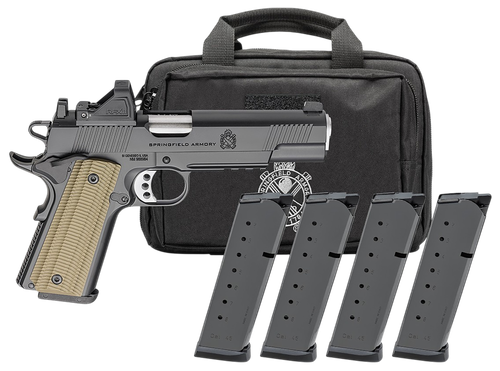 Springfield 1911 Operator AOS Gear Pac Optic Ready Pistol PO9229AOSPAC, 9mm, 5in, VZ G10 Grips, Black Cerakote Finish, 9 Rds