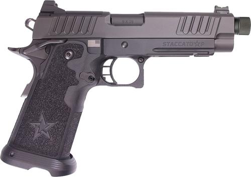 Staccato P 2011 Pistol 12-1200-000303, 9mm, 5" Threaded Barrel, Optic Ready, Steel Frame, DLC Finish, 17 Rds