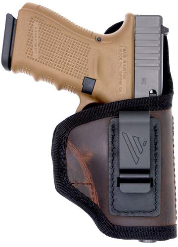 Versacarry Delta Carry IWB Left Hand Holster, Brown/Plush Padded Foam Hybrid, Raised Padded Back, Size 4 (DC2114L)