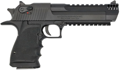 Mag Research Desert Eagle Mark XIX, DE50L6IMB, 50 AE, 6", Black Hogue Grips, Black Anodized Finish, 7 Rds