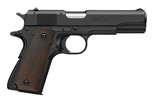 Browning 1911-22 A1 Pistol 051063490, 22 LR, 4.25in, Brown Composite Grips, Matte Black Finish, 10 Rds