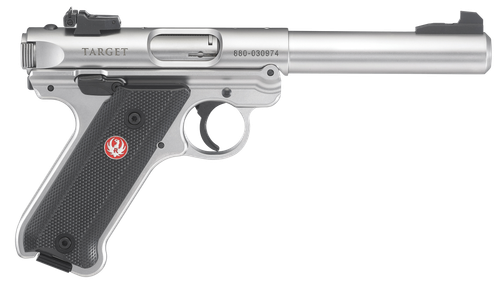 Ruger Mark IV Rimfire Pistol 40103, 22 Long Rifle, 5 1/2 in, Black Synthetic Grip, Stainless Finish, 10 Rd