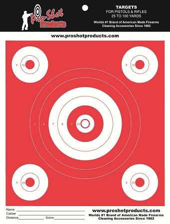 Pro Shot Products 6" Bullseye w/4 2" Bullseye Orange Glow Heavy Paper Target, 12 Pack (OG12)