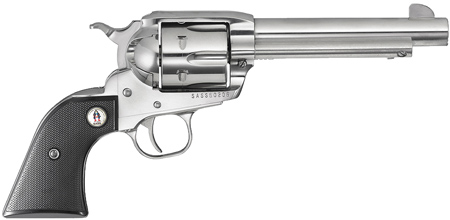 Ruger SASS Vaquero Single-Action Revolver 5134, 45 Colt (LC), 5.5 in, Black Checkered Grip, Gloss Finish, 6 Rd"