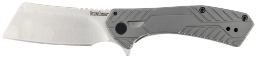 Kershaw Static Folding Knife, Plain Satin Blade, Gray Handle (3445)
