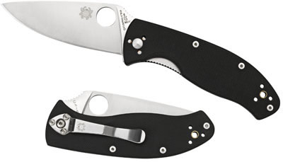 Spyderco Tenacious Drop Point Folding Knife w/Plain Edge (C122GP)