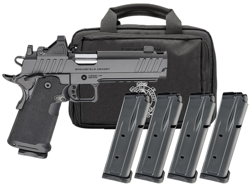 Springfield 1911 DS Prodigy Gear Pac Optic Ready Pistol PH9119AOSLCCOMPPAC, 9mm, 5in, Black Polymer Grips, Black Cerakote Finish, 10 Rds