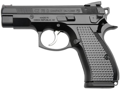 CZ-USA CZ 75 D PCR Pistol 91048, 9mm Luger, 3.90in, Black Checkered Aluminum Grips, Black Polycoat Finish, 15 Rds