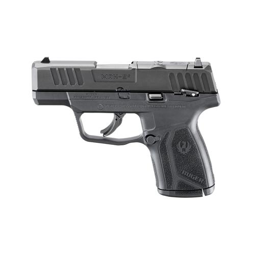 Ruger Max-9 Semi-Auto Pistol 03519, 9mm, 3.2 in, Black Polymer Grip, Black Oxide Finish, Manuel Safety, Optic Ready, 10 Rds