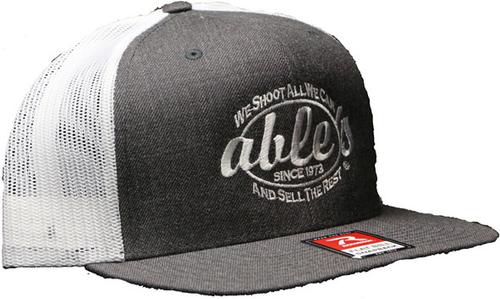 Able's Flat Bill Mesh Cap Heather Charcoal, White (ACHCW)