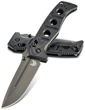 Benchmade Adamas Folding Knife w/Gray Plain Edge Stainless Steel Drop Point Blade (275GY-1)