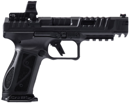 Canik SFX Rival-S Full Size Pistol HG7607N, 9mm, 5", Textured Grips, Dark Side Finish, Steel Frame, Ported Steel Slide, w/MeCanik M02 Optic, 18 Rds