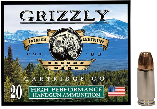 Grizzly Ammunition High Performance Pistol Ammunition GC9+P+CM9, 9mm, Jacketed Hollow Point (JHP), 115  GR, 1250  fps, 20 Rd/bx