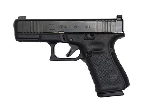Glock G19M MOS Pistol UR195M5MOS, 9mm, 4.02in, Black Polymer Grips, 15 Rds