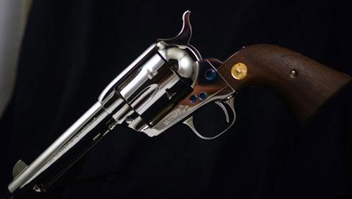Colt Single Action Army Long Branch Revolver P1840LBC, 45 LC, 4 3/4 in, Walnut Grip, Poslished Steel, 6 Rd