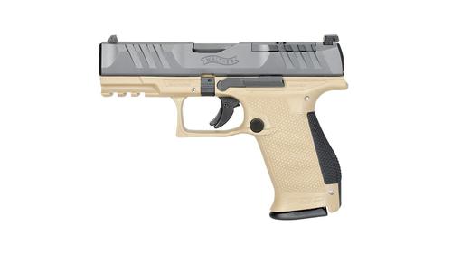 Walther PDP Compact Optic Ready Pistol 2871939, 9mm, 4in, Tan Polymer Frame Grips, 10 Rds