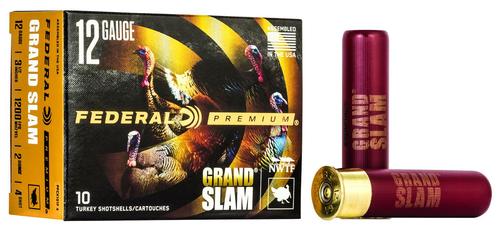 Federal Premium Grand Slam Turkey Shotshells PFCX139F4, 12 Gauge, 3-1/2", 2 oz, #4 Lead Shot, 10 Rds/bx