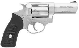 Ruger KSP-331X Revolver 5719, 357 Magnum, 3 1/16 in, Rubber Grip, Satin Stainless Finish, 5 Rd, Fixed Sights