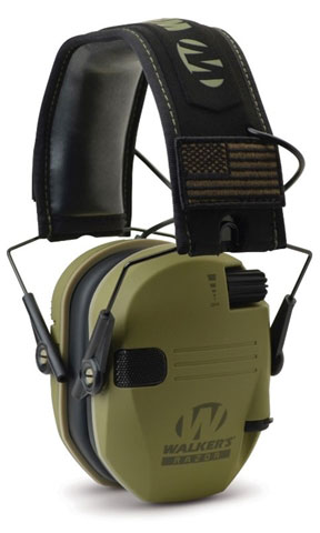 Walker Game Ear Razor Slim Electronic Earmuff, OD Green Patriot (RSEMPAT-ODG)