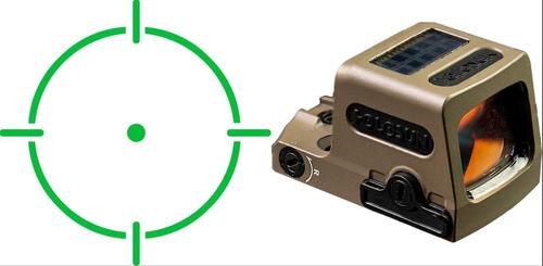 Holosun EPS Carry Green Dot Sight, 1x, Black, 2 MOA Red Dot Reticle/32 MoA Red Circle, FDE Finish (EPSCARRYGRMRSDD)