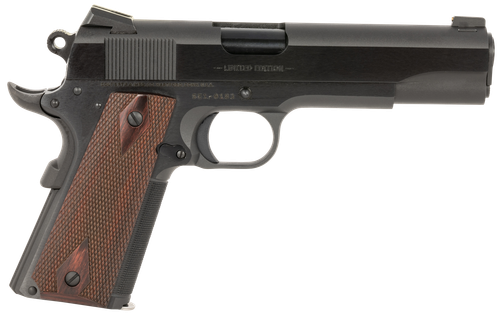 Colt 1911 Government Pistol O1911SEA1, 45 ACP, 5", Double Diamond Rosewood Grips, Blued Finish, 7 Rds