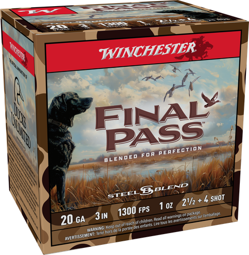 Winchester Final Pass, 20 Gauge, 3", 1 oz, 1300 fps, 2.5/4 Shot, 25 Rd/bx