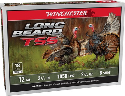Winchester Long Beard TSS Shotshells LBTSS12L8, 12 Gauge, 3-1/2", 2 3/4 oz, 1050 fps, #8 Shot, 5 Rds/box
