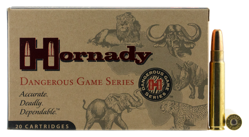 Hornady Rifle Ammunition 82666, 416 Ruger, Dangerous Game Solid, 400 GR, 2400 fps, 20 Rd/bx
