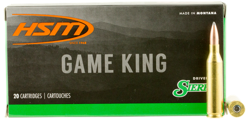 HSM Game King Rifle Ammunition 24317N, 243 Winchester, Spitzer Boat Tail, 100 GR, 20 Rd/Bx