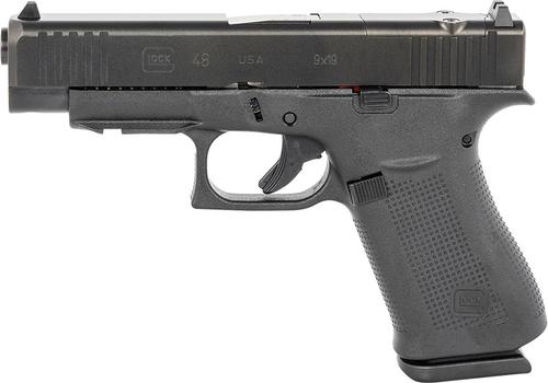 Glock G48 Compact MOS Pistol UA4850201FRMOS, 9mm Luger, 4.17", Optic Ready, Beavertail Grips, 10 Rds
