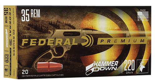 Federal HammerDown Rifle Ammunition LG35R1, 35 Rem, Bonded Hollow Point, 220 gr, 1990 fps, 20 Rd/Bx