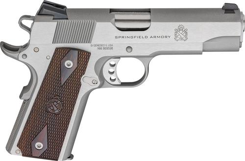 Springfield 1911 Garrison Pistol PX9418S, 45 ACP, 4.25in, Thinline Wood Grips, Stainless Steel Finish, 7 Rds