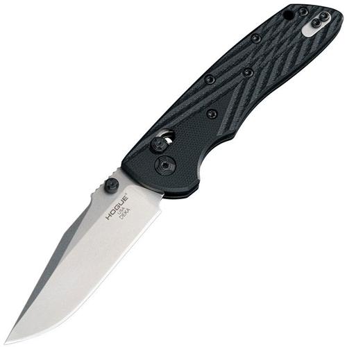 Hogue Deka Folding Knife w/Clip Point Blade, Black G10 (24279)