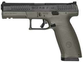 CZ P10-F Pistol 89545, 9mm Luger, 4.50", OD Green Finish, 19 Rds