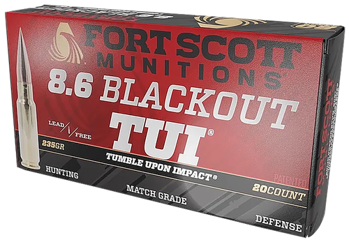 Fort Scott Munitions TUI Rifle Ammunition 86BLK235SCV1, 8.6 Blackout, 135 gr, 20 Rd/Bx