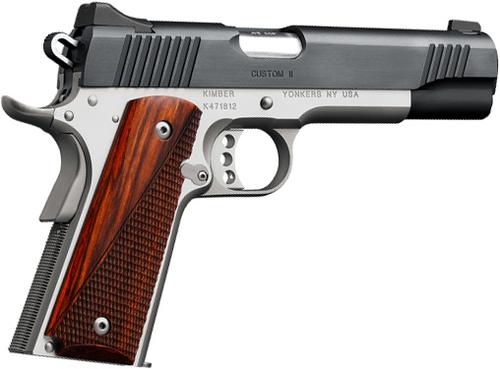 Kimber Custom II Pistol 3200301, 45 ACP, 5", Wood Grips, Two-Tone Finish, 7 Rd