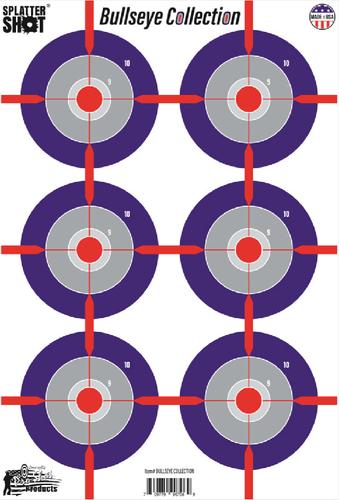 Pro Shot Products 12" x 18" Multi-Bullseye Heavy Tag Paper Target, 8 Pack (SPLTR-MB-8PK)