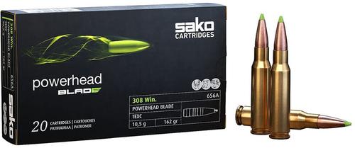 Sako Powerhead Blade Ammunition C629656ASA10X, 308 Winchester, Ballistic Tip, 162 GR, 2674 fps, 20 Rd/bx