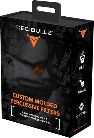 Decibullz Custom Molded Percusive Shooting Filter Earplugs, Black (FLTR-SHO-BLK)