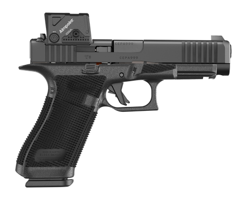 Glock G17 Gen6 w/Aimpoint COA Pistol, 9mm, 4.49in, Black Textured Polymer Grips, Black Finish, 10 Rds