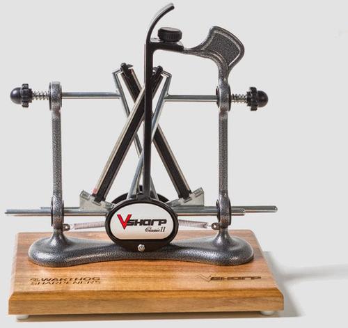 Warthog V-Sharp Elite Classic II Knife Sharpener w/Wooden Block, Gunmetal Gray (EC2GG)