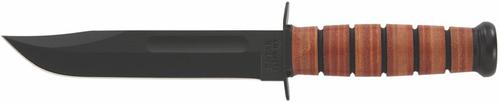 Ka-Bar 1220 Fighting/Utility Knife w/Straight Edge & Leather Handle