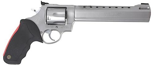 Taurus 44 Raging Bull Large Frame Revolver 2444089, 44 Remington Mag, 8 3/8", Soft Rubber Grip, Stainless Finish, 6 Rd